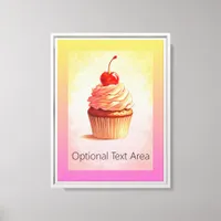 Cute Pastel Cupcake Wall Art - Framed Canvas Print