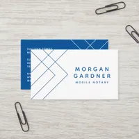 Blue White Geometric Masculine  Business Card