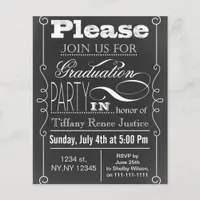 Budget Vintage Chalk Graduation party Invitation