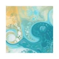 Ocean Blue and Sandy Brown Fluid Art