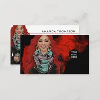 Red Haired Woman Business Card