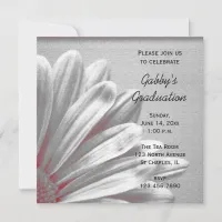 Red Floral Highlights Graduation Party Invitation