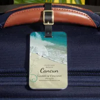 Tropical Beach Destination Wedding Save the Date Luggage Tag