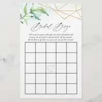 Watercolor Geometric Crystal Bridal Shower Bingo