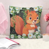 Charming Woodland Squirrel Throw Pillow