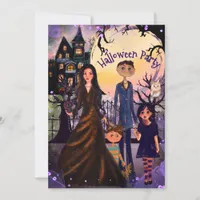 A Ghoulishly Good Haunted House Party Invitation