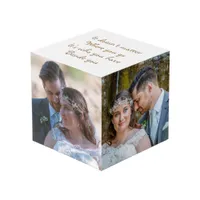 Four photos Couple Wedding Romantic Quote Cube