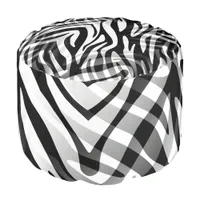 Black and White Zebra Abstract Pouf