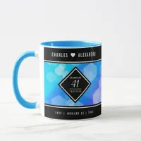 Elegant 41st Blue Topaz Wedding Anniversary Mug