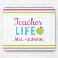 Teacher Life Apple Back to School   Mouse Pad