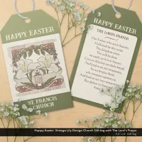 Happy Easter: Vintage Lily Design Church Gift Tags