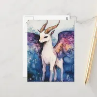 Adorable Winged Goat Postcard