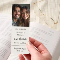 Wedding Save the Date photo quote ivory off-white Bookmarks