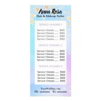 *~* Girly BLUE PINK Lashes Beauty Makeup  Glitter Rack Card