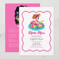 Hot Pink Funny Flamingo Beach Bachelorette Weekend Invitation