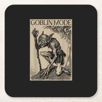 Goblin Mode Goblincore Fairycore Medieval Grunge A Square Paper Coaster