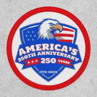 USA 250th Anniversary Bald Eagle Shield Emblem Patch