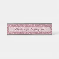 Personalized Pink Glitter | Rose Gold Desk Name Plate