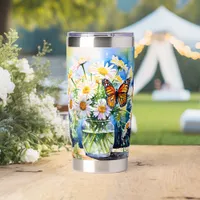 Vase of Daisies Pretty Floral   Insulated Tumbler