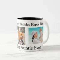 Happy Birthday to the Best Auntie Ever Two-Tone Coffee Mug