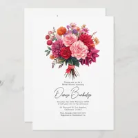 Fuchsia, Blush & Coral Bright Floral Bridal Shower Invitation