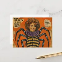 Surreal Woman With A Spider Body Collage Postcard