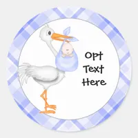 Stork & Baby Boy Stickers