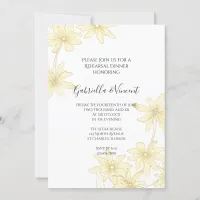 Pale Yellow Daisies Wedding Rehearsal Dinner Invitation