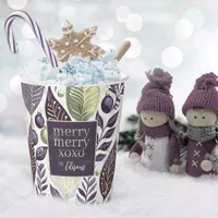 Purple Green Christmas Merry Pattern#21 ID1009 Paper Cups