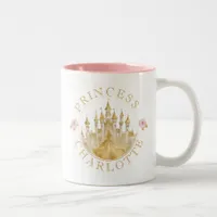 ink and Gold Princess Castle Mug - Personalized