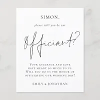 Budget Will you be our officiant proposal card