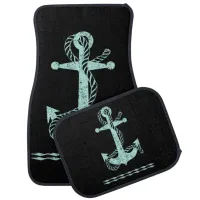 Distressed Anchor Pastel Blue DADB Car Mat