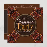 Batik Tribal Kross Dinner Party Invitations