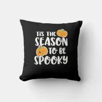 Kawaii Pumpkin Tis The Season Spooky Throw Pillow