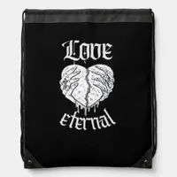 Gothic Skeleton Heart Hands Retro Aesthetic Drawstring Bag