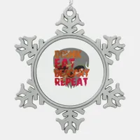 Funny Drink Eat Be Scary Halloween Design Creative Snowflake Pewter Christmas Ornament
