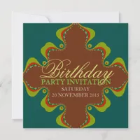 Eastern Green Goddess Party Birthday Invitations