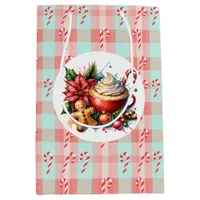 Watercolor Hot Cocoa, Candy Canes Christmas Medium Gift Bag