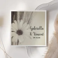 Dried Wheat and Daisy Country Farm Wedding Napkins