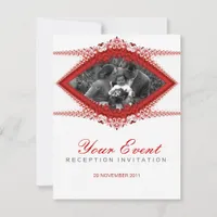 Photo : Wedding : Red White Ornate Invitation temp