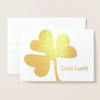Good Luck! | Irish Shamrock Gold Foil Card
