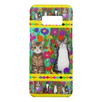 Folk Art Whimsical Style Cat and Flowers Case-Mate Samsung Galaxy S8 Case