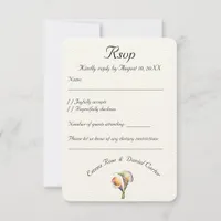 Elegant Watercolor Calla Lilies Romantic Floral RSVP Card