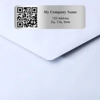 Silver business qr code return address label
