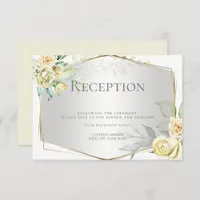 Reception | Watercolor Ivory Yellow Blush Roses Invitation