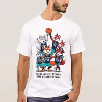 Basketball Fox Outfoxed Competition Mens Cartoon T-Shirt