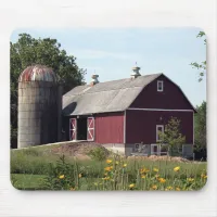 Red Barn and Silo Mouse Pad