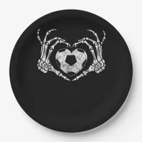 Soccer Heart Skeleton Hand Halloween Costume  Paper Plates