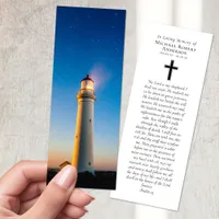 In Loving Memory Photo Lighthouse Funeral Bookmarks