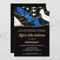 Police Promotion Law Enforcement Thin Blue Line Invitation